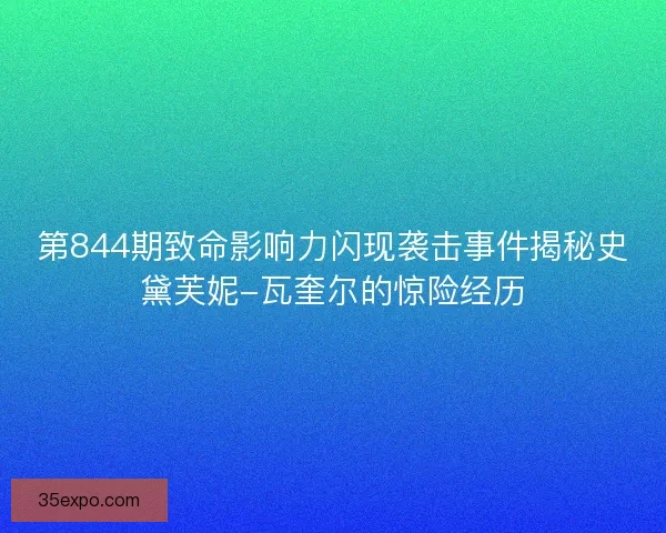 第844期致命影响力闪现袭击事件揭秘史黛芙妮-瓦奎尔的惊险经历