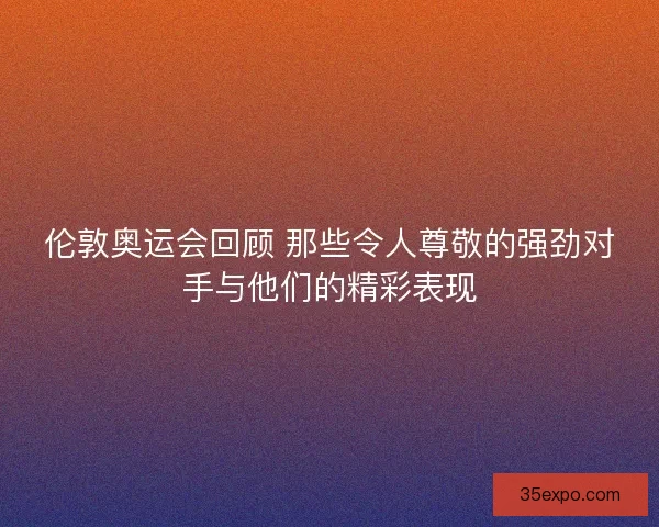 伦敦奥运会回顾 那些令人尊敬的强劲对手与他们的精彩表现
