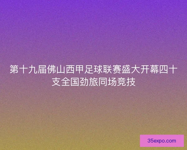 第十九届佛山西甲足球联赛盛大开幕四十支全国劲旅同场竞技